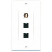 Placa Tapa Pared Usb Tipo A 2.0 + 2 Jack Rj45 Cat5e